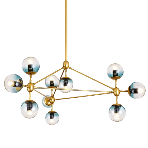 Подвесной светильник Modo-10 Chandelier (Blue Ambre Gold)