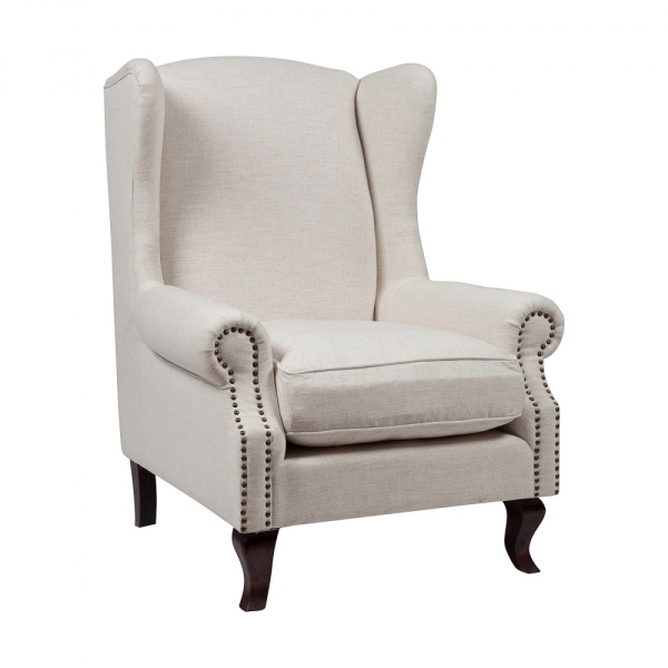 Кресло каминное с ушами кремовое Collins Wingback Chair