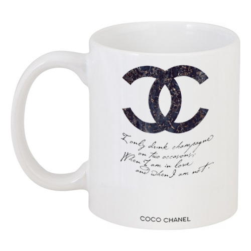 Кружка с рисунком Drink champagne. Coco Chanel