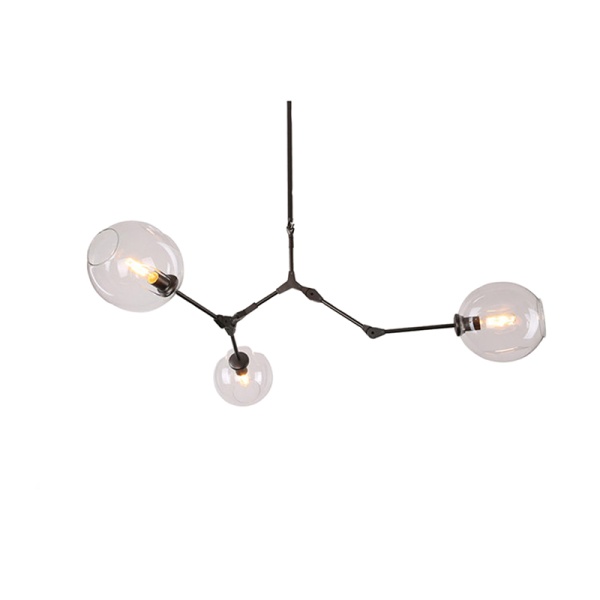 Подвесной светильник Branching Bubble - 3 Light (чёрно-прозрачный)