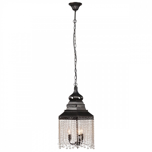 Люстра подвесная черная с хрустальными подвесками Chandelier