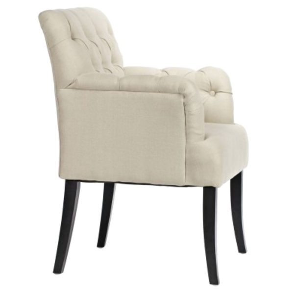 Кресло мягкое с каретной стяжкой белое Castro Armchair