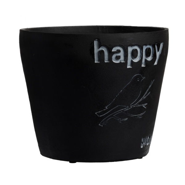 Цветочный горшок черный Happy
