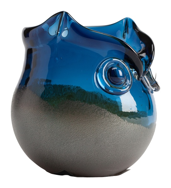 Ваза стеклянная синяя Blue Owl