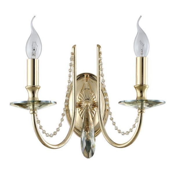 Бра Crystal Lux VICTORIA AP2 GOLD/AMBER Crystal Lux 3340/402
