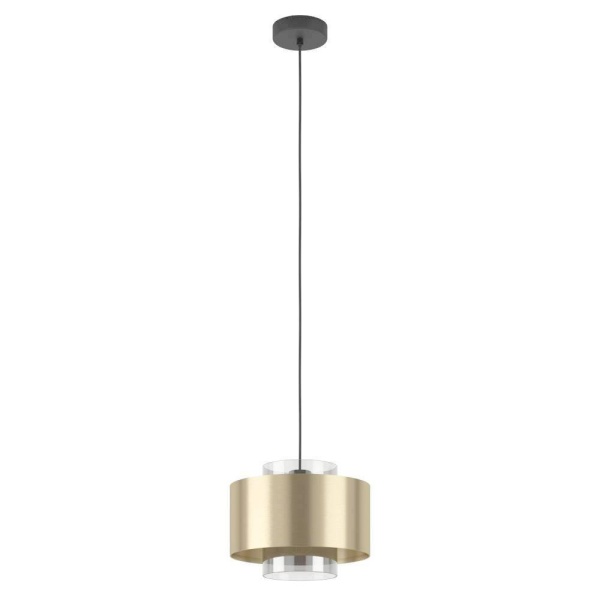 390066 Подвесной потолочный светильник (люстра) DUGLIA, 1x40W, E27, H1500, Ø280, сталь, черный/сталь