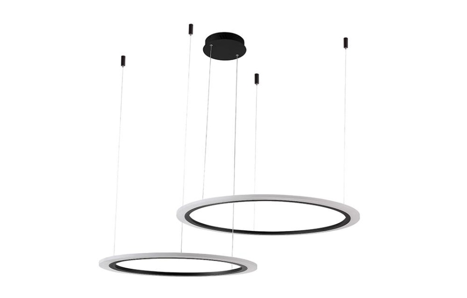 Люстра Crystal Lux MANZANA SP53W LED D600+800 BLACK Crystal Lux 2340/302