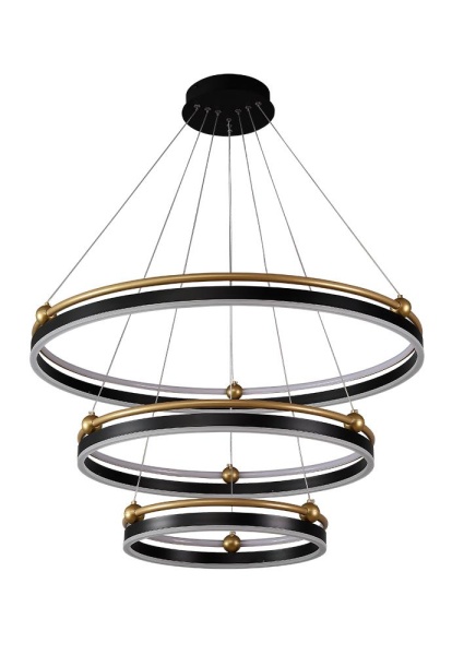 Люстра Crystal Lux FERNANDO SP158W LED D400+600+800 BLACK/GOLD Crystal Lux 0621/303