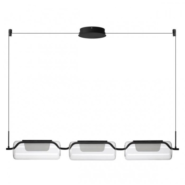 5003/30L L-VISION ODL23 283 черный матовый/прозрачный/стекло Люстра LED 30W 3000K KAVIA