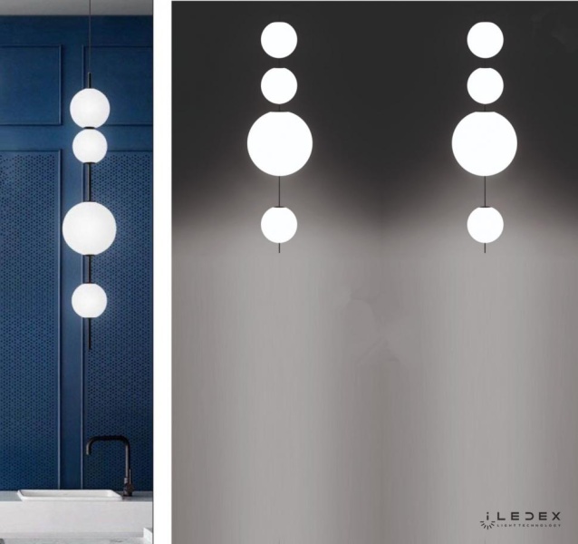 Подвесной светильник iLedex OMEGA 10678P/4-20W-3000K BLACK&WHITE iLedex 10678P/4-20W-3000K BK-WH