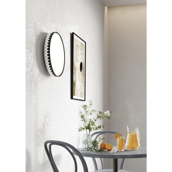 3053/DL PALE SN 023 Светильник пластик/белый/черный LED 48Вт 3000-6000К D385 IP43 пульт ДУ DORTA