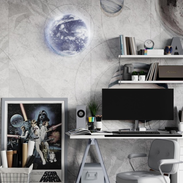 3085/DL PALE SN 015 Светильник пластик/белый/синий LED 48Вт без ДУ 4000К D380 IP43 SPACE