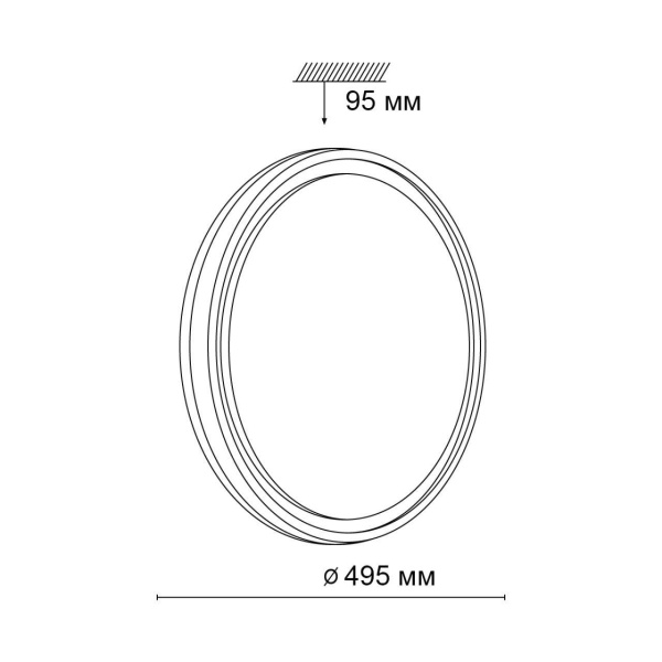 3045/EL PALE SN 029 Светильник пластик/белый/черно-золотой LED 72Вт 3000-6000К D495 IP43 пульт ДУ KLAPA