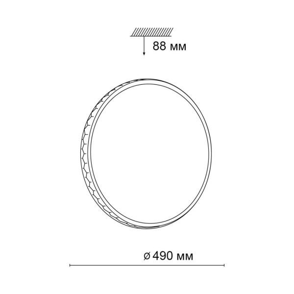 3053/EL PALE SN 023 Светильник пластик/белый/черный LED 72Вт 3000-6000К D490 IP43 пульт ДУ DORTA