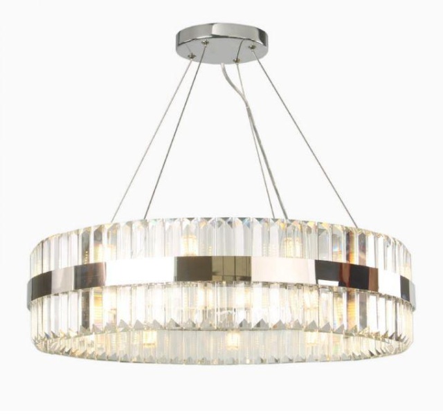 NEWPORT 10240 10241/60 nickel , Подвесной светильник, Nickel Clear crystal D60*H15 cm G4 LED 24*4W