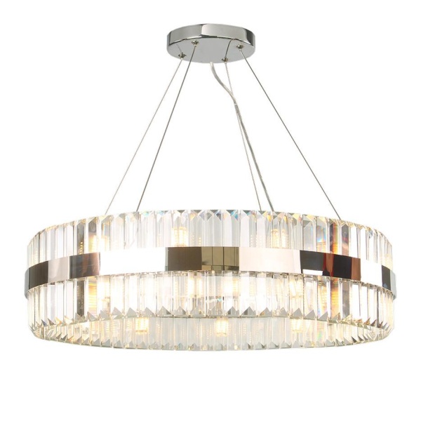 NEWPORT 10240 10241/60 LED nickel , Подвесной светильник, Nickel Clear crystal D60*H12 cm LED strip 72W 3000K