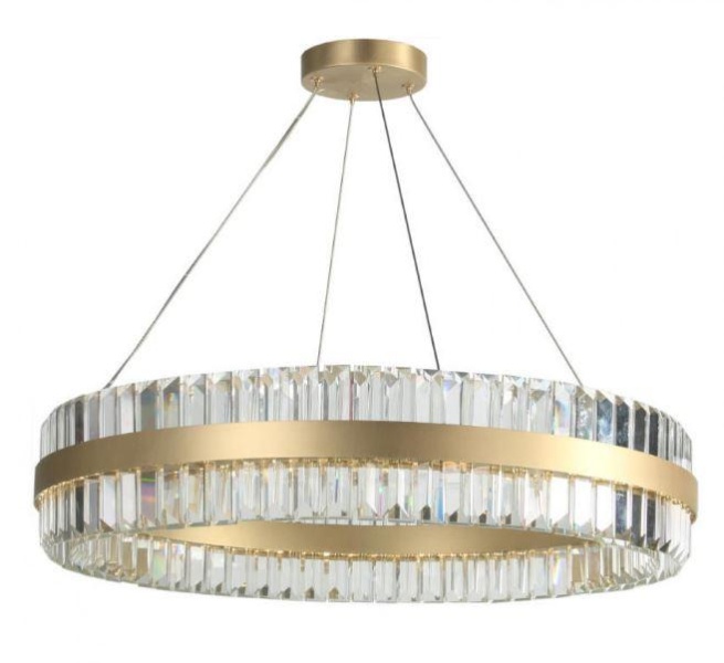 NEWPORT 10240 10241/60 LED , Подвесной светильник, Brass Clear crystal D60*H12 cm LED strip 72W 3000K