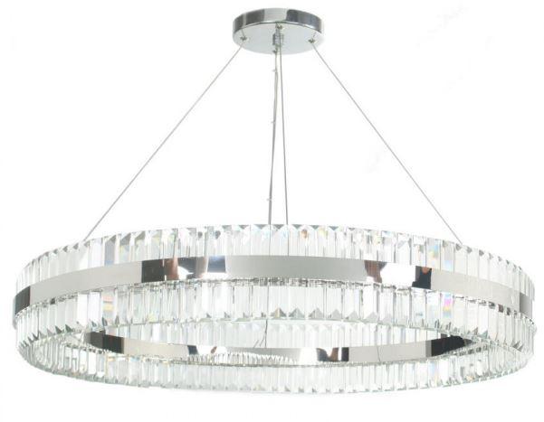 NEWPORT 10240 10241/80 LED nickel , Подвесной светильник, Nickel Clear crystal D80*H12 cm LED strip 96W 3000K