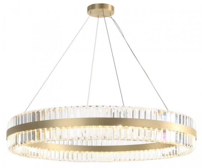 NEWPORT 10240 10241/80 LED , Подвесной светильник, Brass Clear crystal D80*H12 cm LED strip 96W 3000K