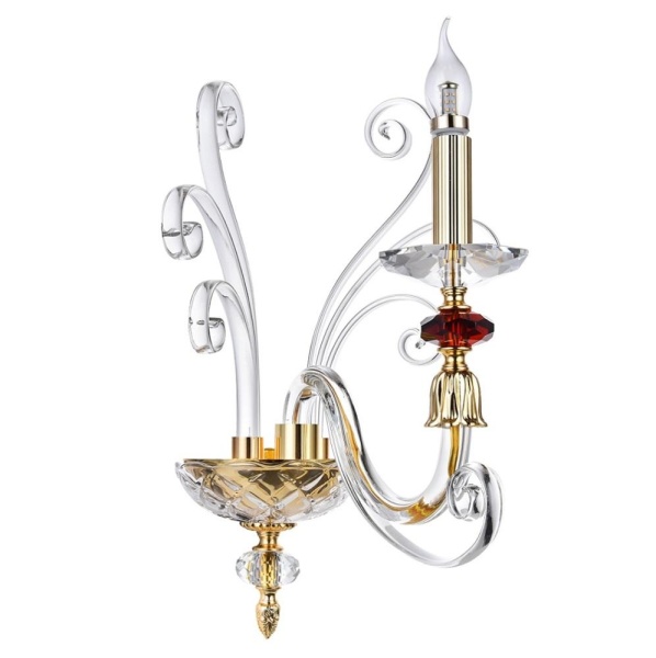 Бра Crystal Lux CATARINA AP1 V2 GOLD/TRANSPARENT-COGNAC Crystal Lux 1361/401