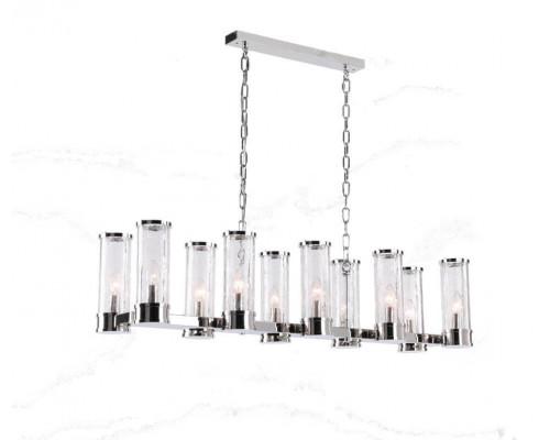 NEWPORT 10270 10276+4/S , Подвесной светильник, Chrome Clear Ice-break glass L110*29*H25/125 cm E14
