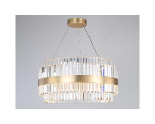 NEWPORT 10240 10242/60 LED , Подвесной светильник, Brass Clear crystal D60*H30 cm LED strip 50W 3000K 5000Lm