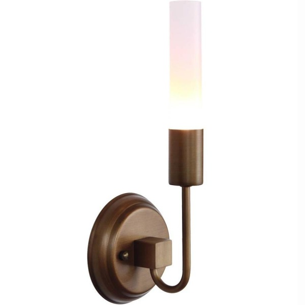 8052/04 AP-1 Divinare Бра, Белый абажур, арматура Бронза, 1x33W G9, H35xW13xL11