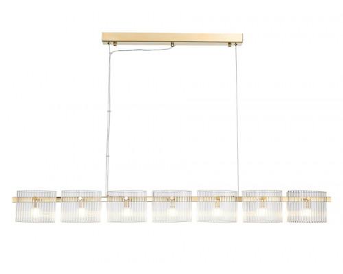 NEWPORT 4530 4537/S gold , Подвесной светильник , Gold Clear glass L120*5,3*H11,7 cm LED G4 7*5W