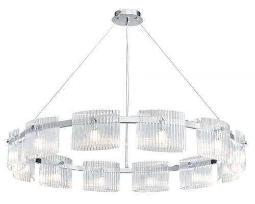 NEWPORT 4530 4539+3/S chrome , Подвесной светильник , Chrome Clear glass D86*H11,7 cm LED G4 12*5W