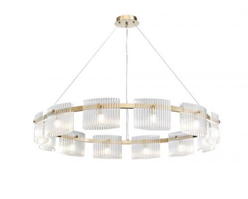 NEWPORT 4530 4539+3/S gold , Подвесной светильник , Gold Clear glass D86*H11,7 cm LED G4 12*5W