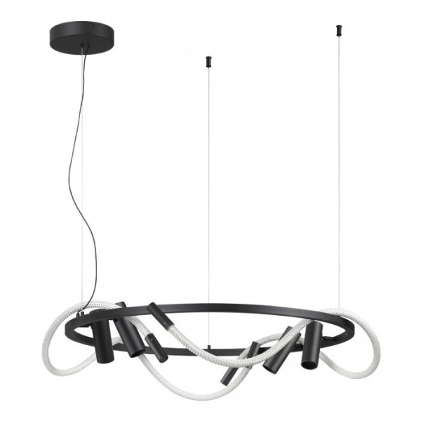 4391/55L HIGHTECH черный/металл/канат Подвесной св-к IP20 LED 50W 2020Лм 4000K CORDA