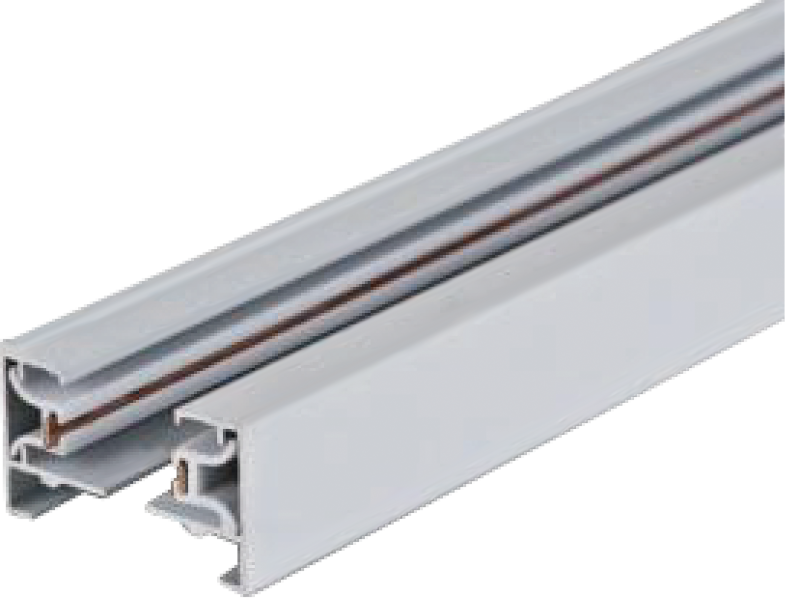 Two-wire Track Rail: 1m with Caps + Single Connector WHT