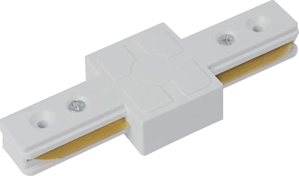Two-wire Track Lighting I-Type Double-Ended Connector WHT
