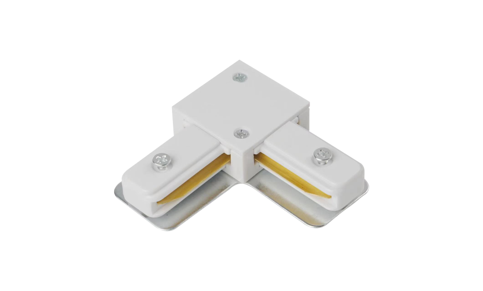 Two-wire Track Lighting L-Type Mini Double-Ended Connector WHT