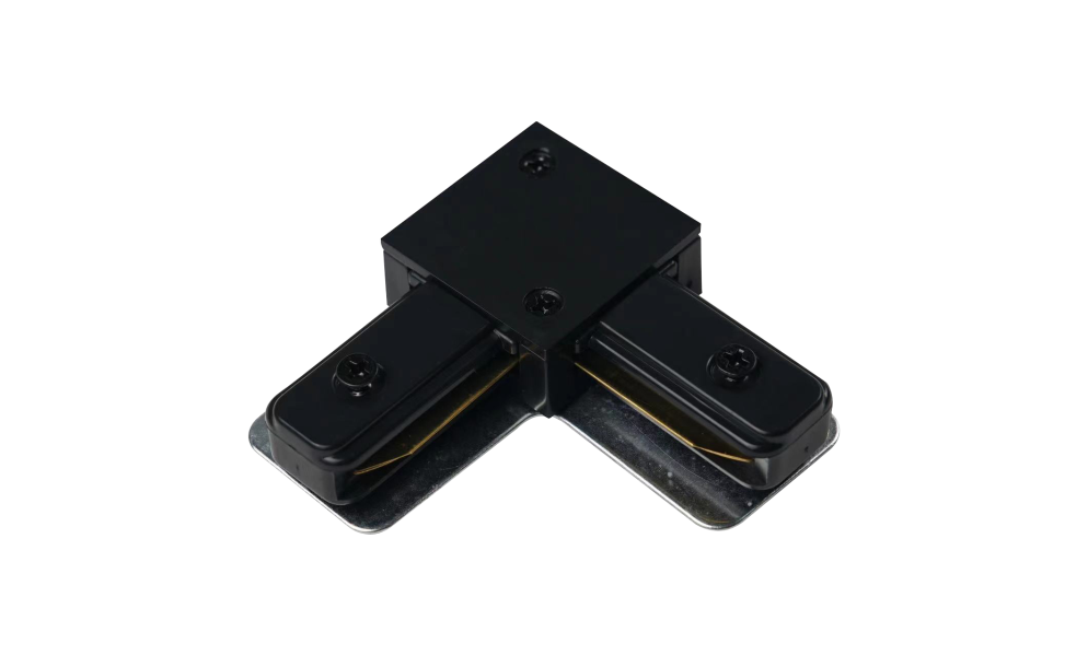 Two-wire Track Lighting L-Type Mini Double-Ended Connector BLK