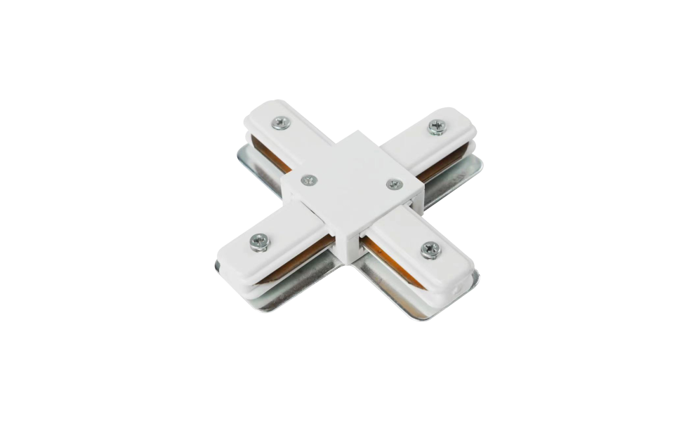 Two-wire Track Lighting T-Type 4-Way Connector WHT