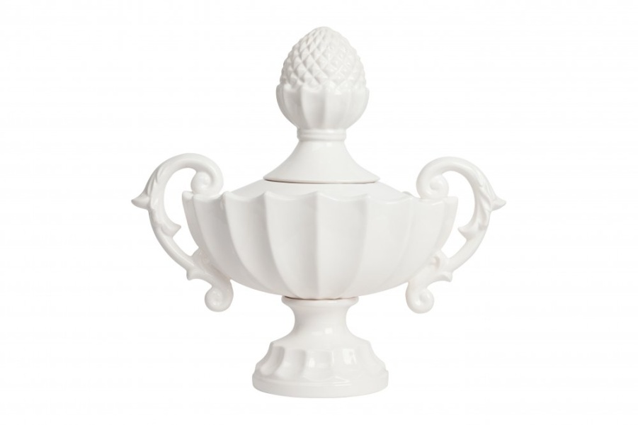 Декоративная ваза белая с ручками Saimona