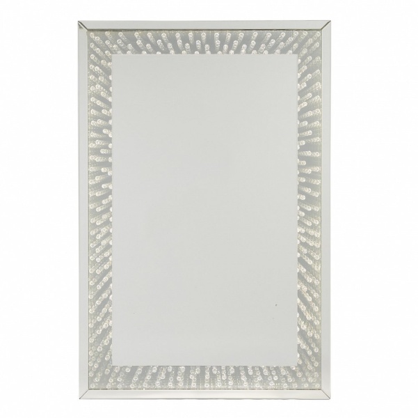 Зеркало настенное прямоугольное с серой рамой 80х120 см