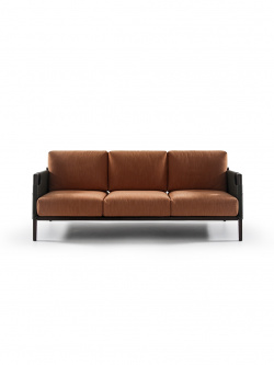 Трехместный кожаный диван Momo